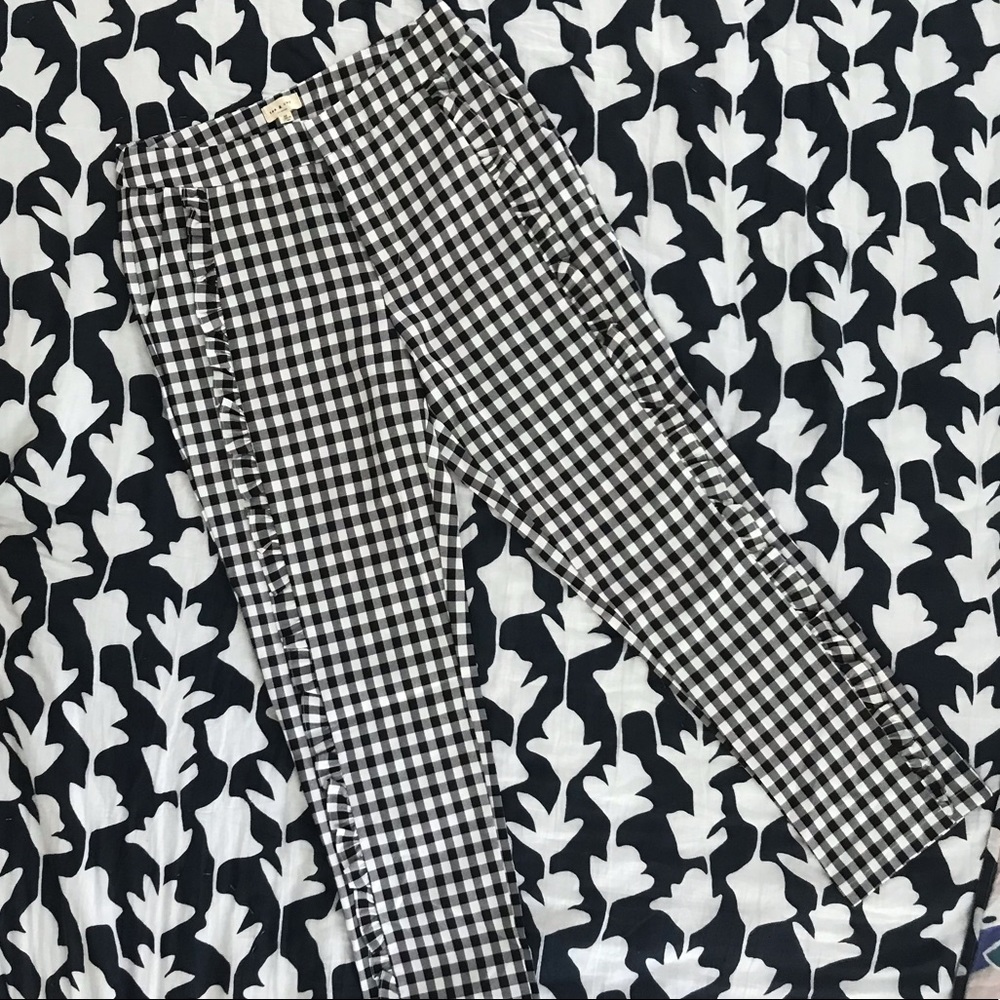 Gingham Pants with ruffle detail